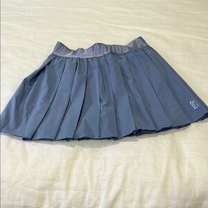 Blue Mini Skater Skirt with Pleats